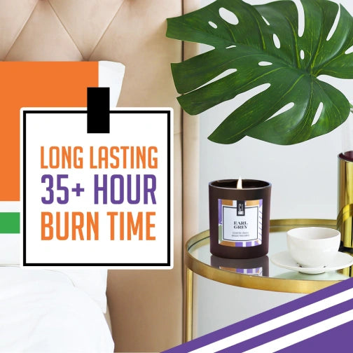 Citea Bergamot and Rose scented candle 35 hour burn time