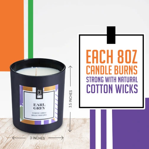 Citea Bergamot and Rose scented candle cotton wick