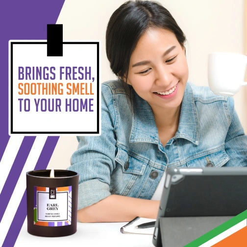 Citea Bergamot and Rose scented candle soothing for your home