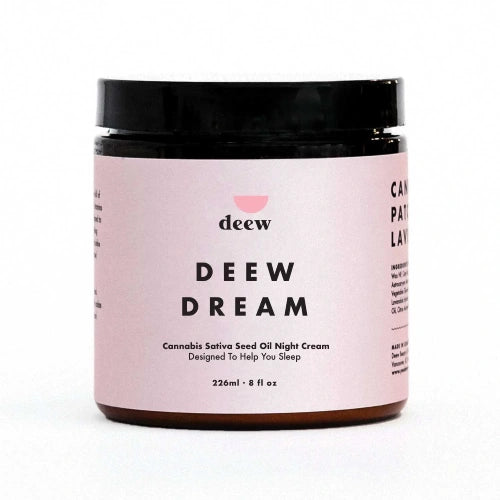 Deew Dream body cream jar on a white background