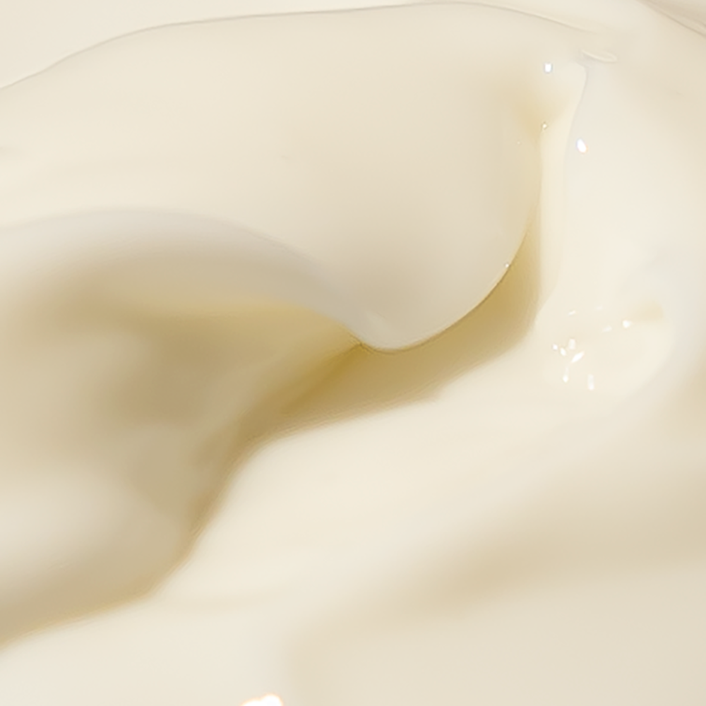 Close-up of smooth, creamy white substance