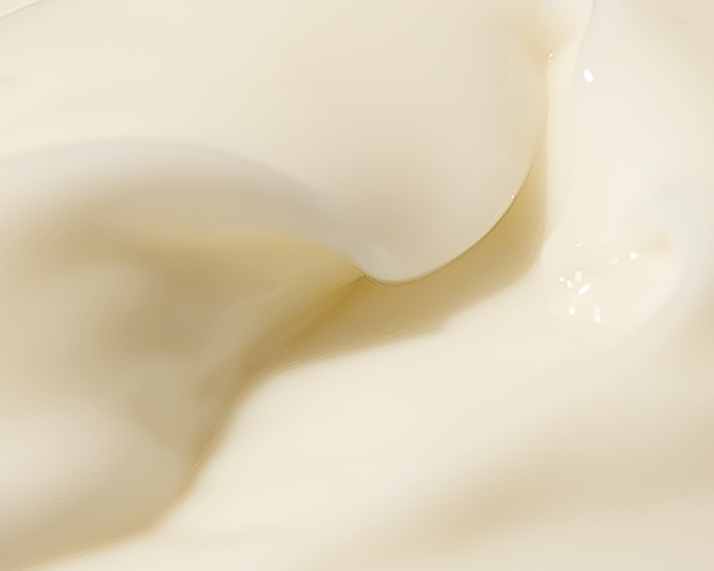 Close-up of smooth, creamy white substance