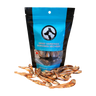 Bag of dried sardines with a blue label on a white background