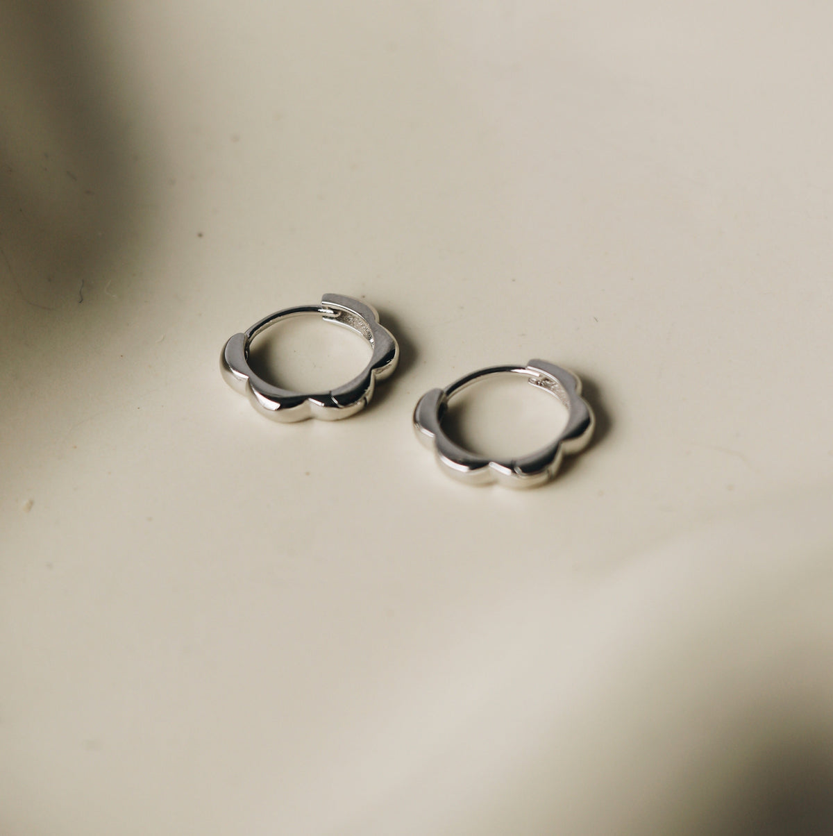 Hoop Earrings – Colia, Scalloped .925 Sterling Silver | HoraceJewelry