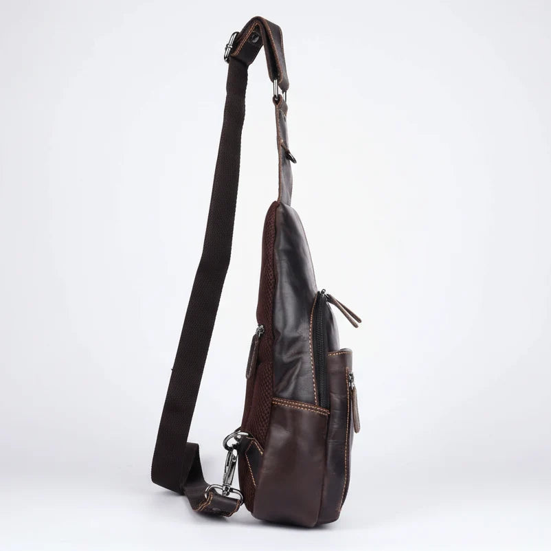Greenwood Leather Crossbody Chest Bag | Boutique of Leathers black side