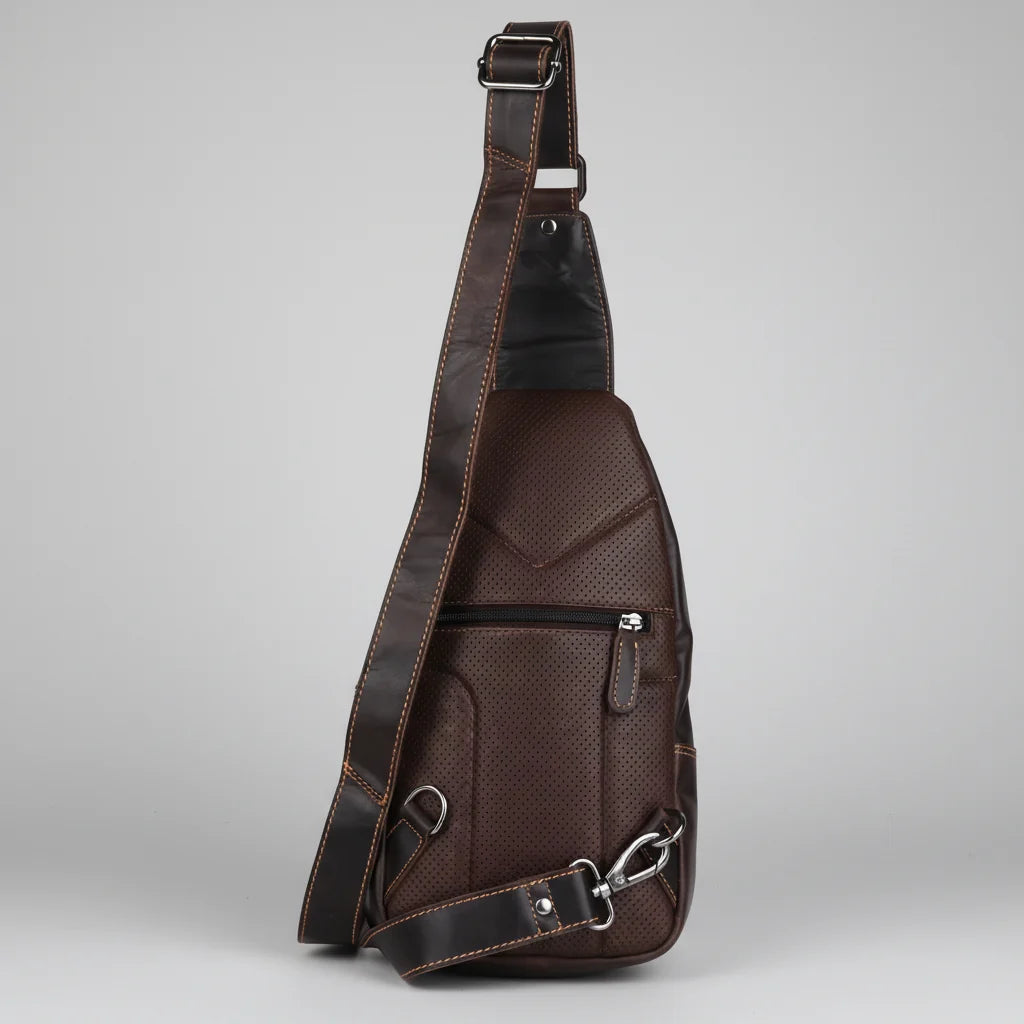 Greenwood Leather Crossbody Chest Bag | Boutique of Leathers back
