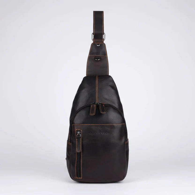 Greenwood Leather Crossbody Chest Bag | Boutique of Leathers black