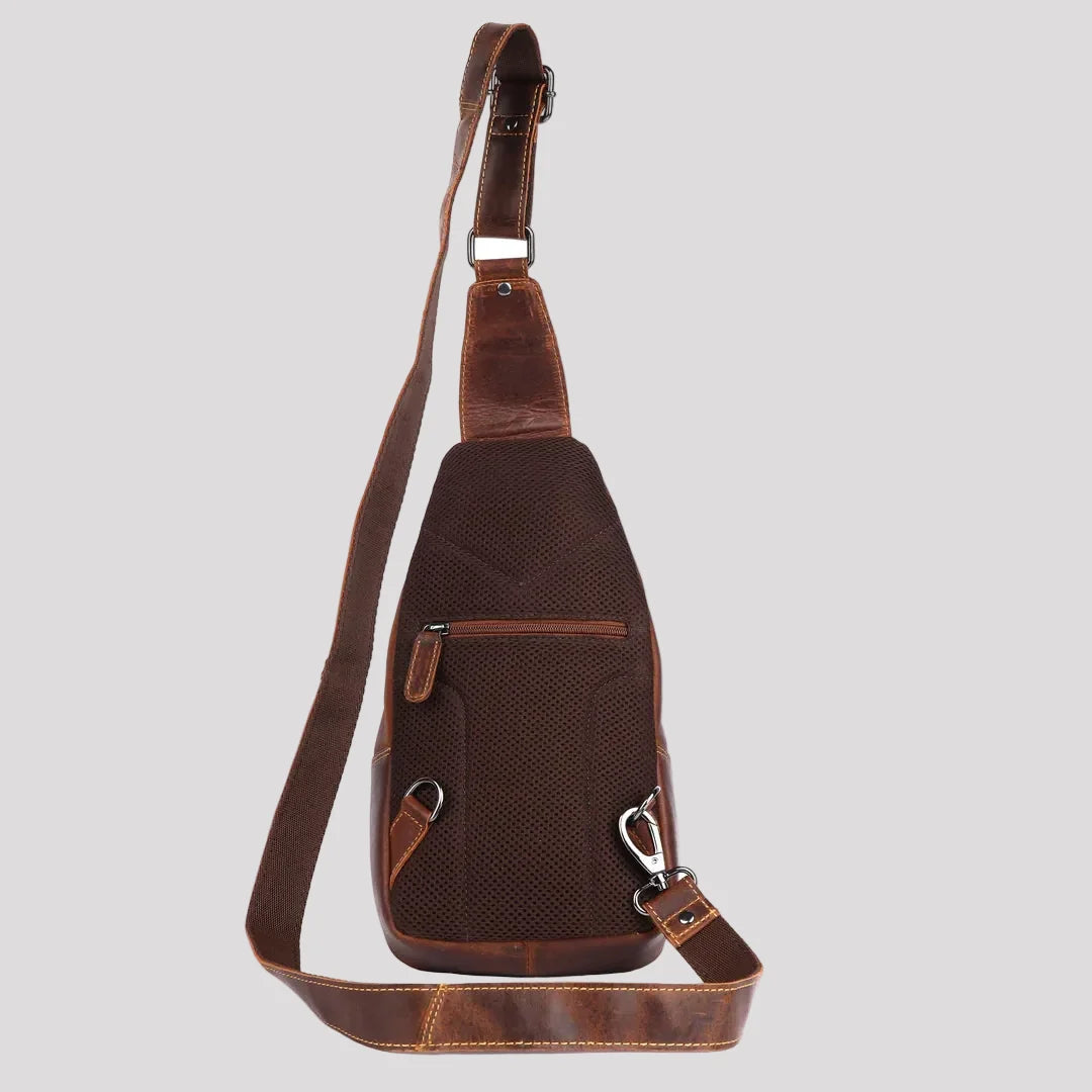 Greenwood Leather Crossbody Chest Bag | Boutique of Leathers brown back