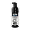 A bottle of First Element Premium Quality Distinguished Foaming Beard Wash, featuring a black pump dispenser and a black-and-white label with blue accents, set against a plain white background.