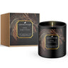 FYR dragon's breath candle in black matte jar with wooden wick and packaged in a decorative box.