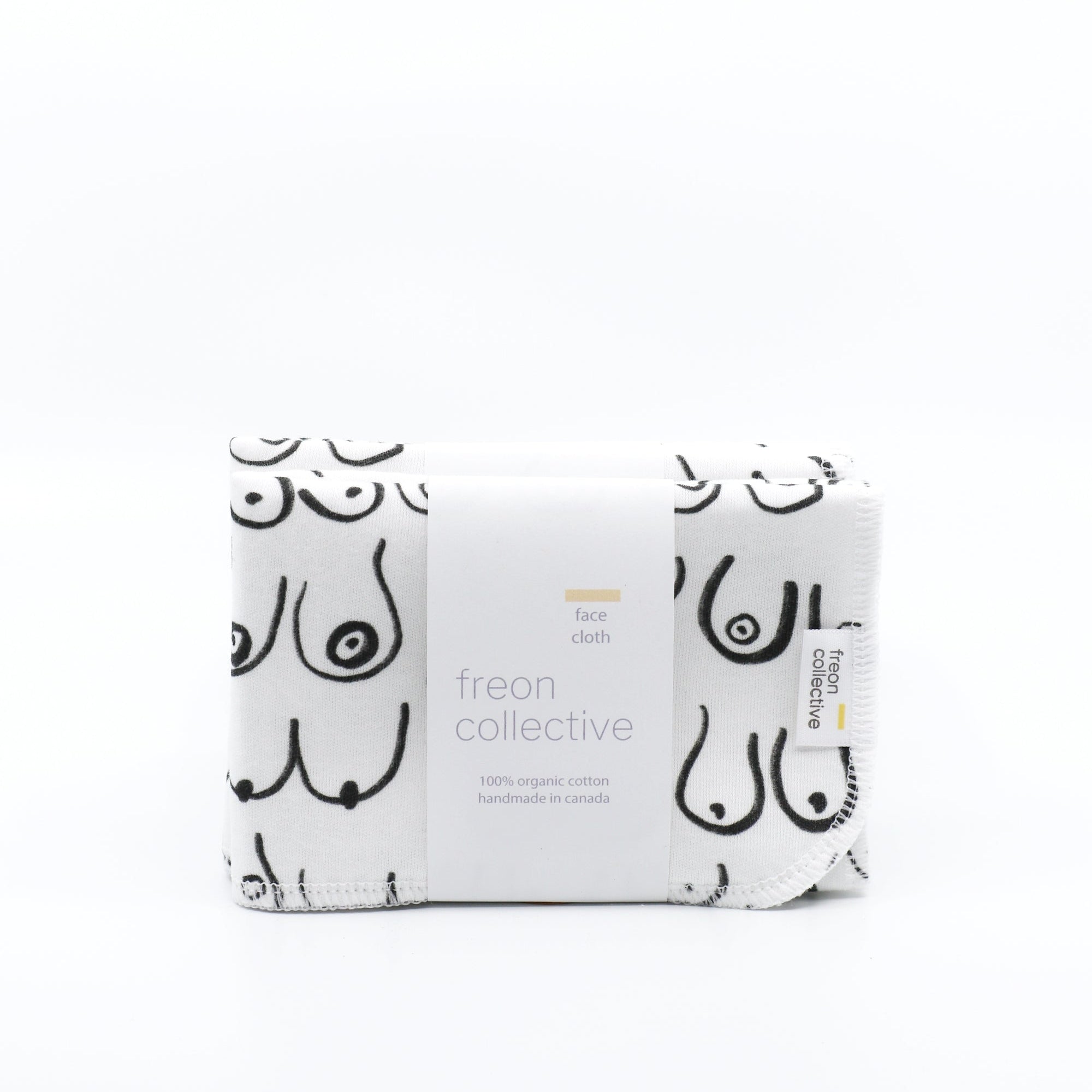 Black and white resuable cotton facecloths by Freon Collective 5