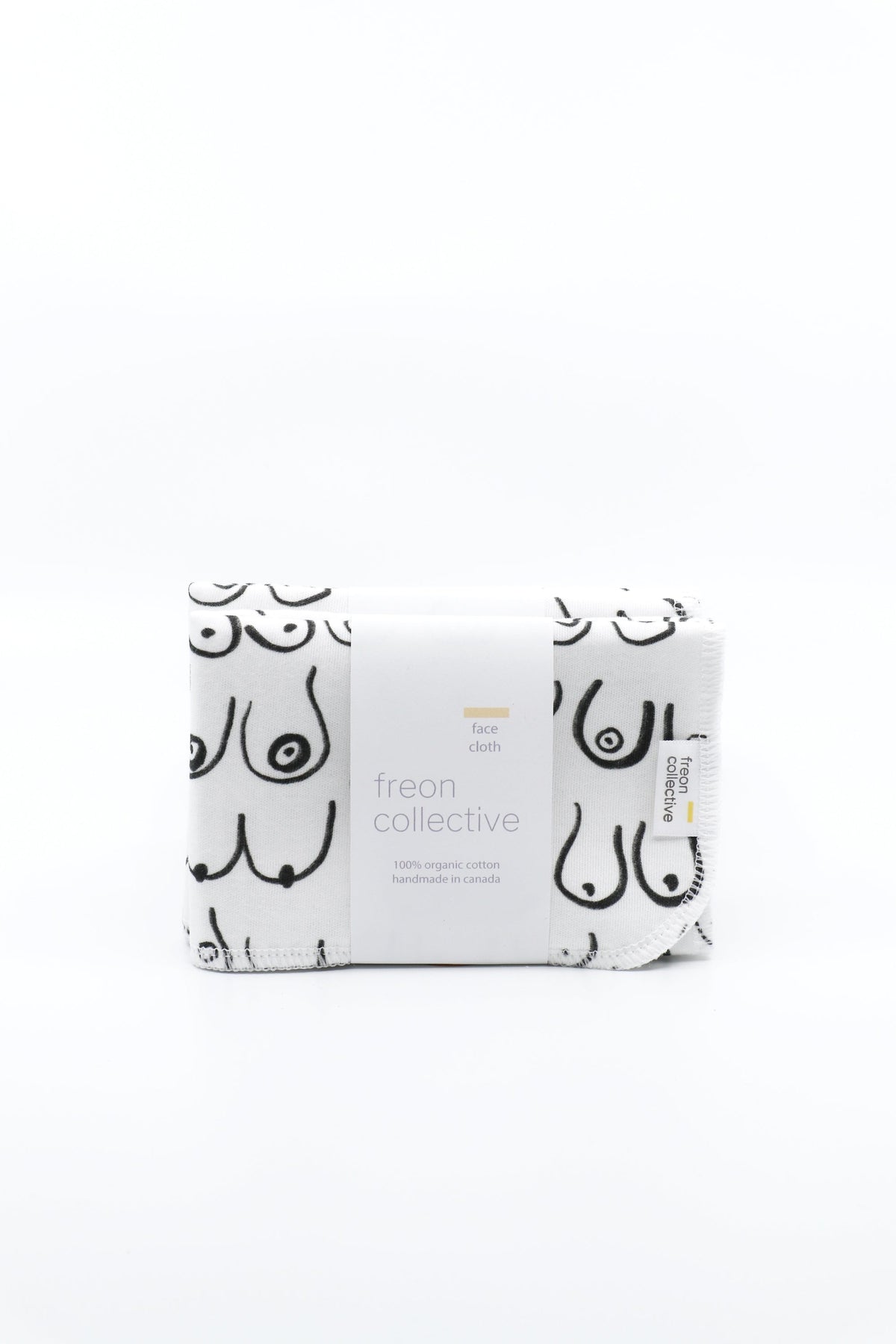 Black and white resuable cotton facecloths by Freon Collective 5
