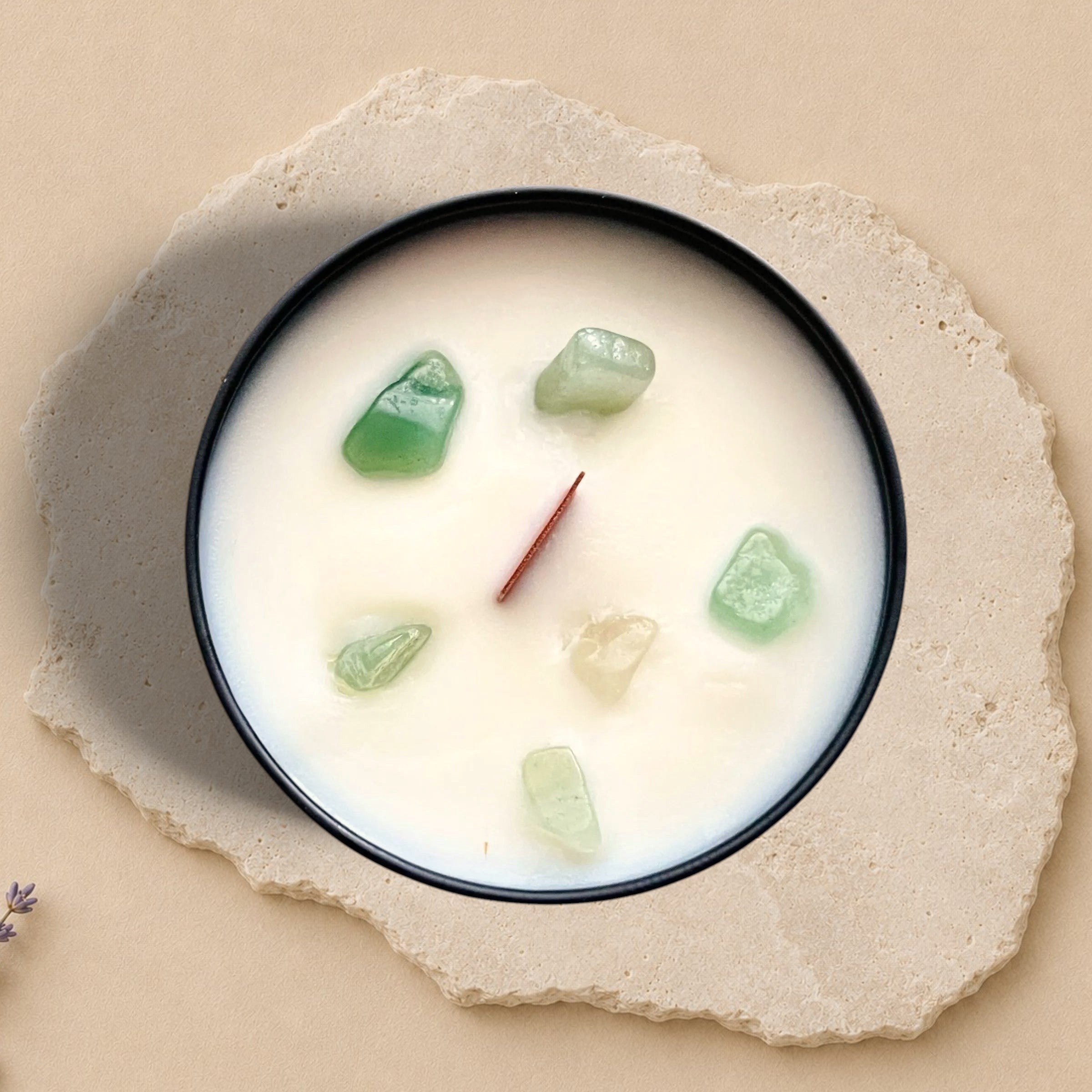 Soy Crystal Candle – Sage & Aventurine | La Sultana Savonnerie