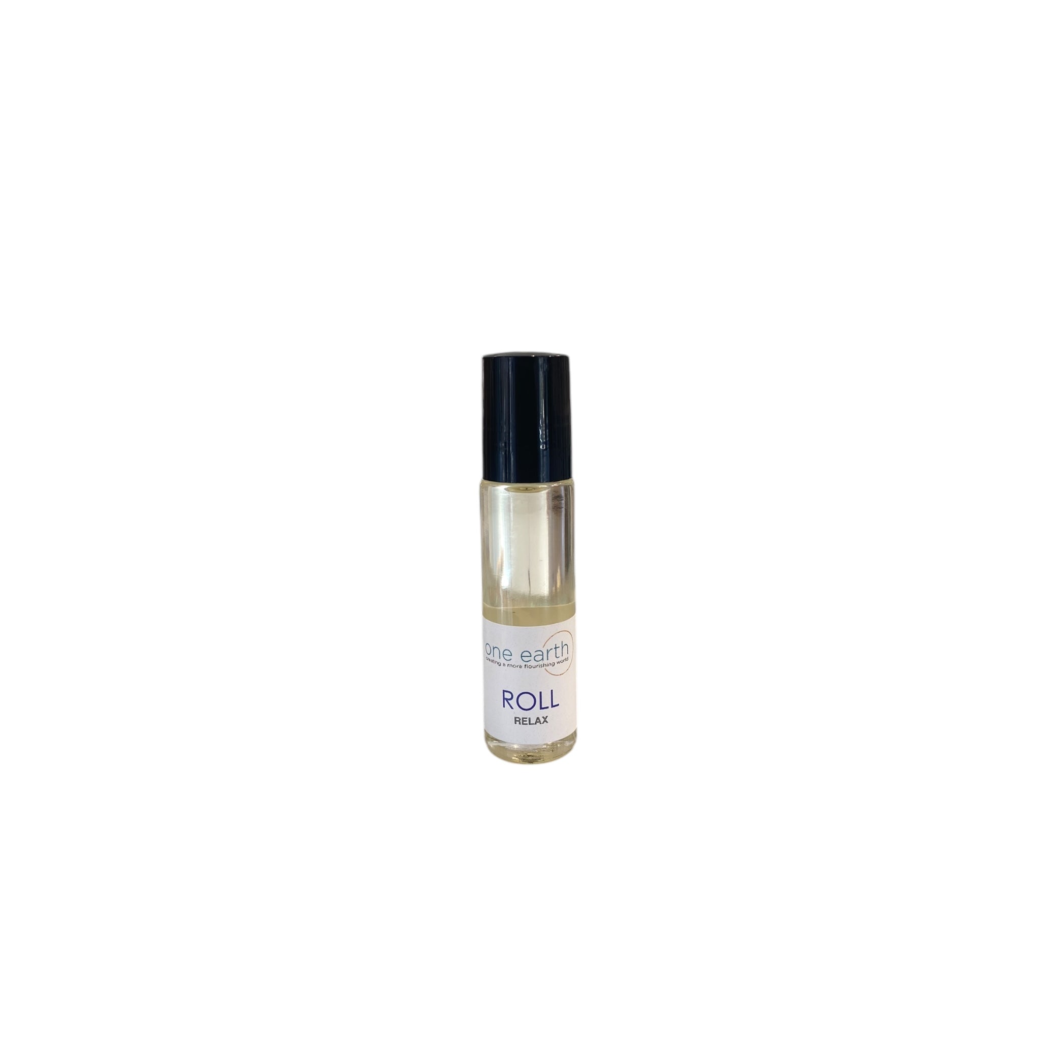Small bottle with a black cap on a white background