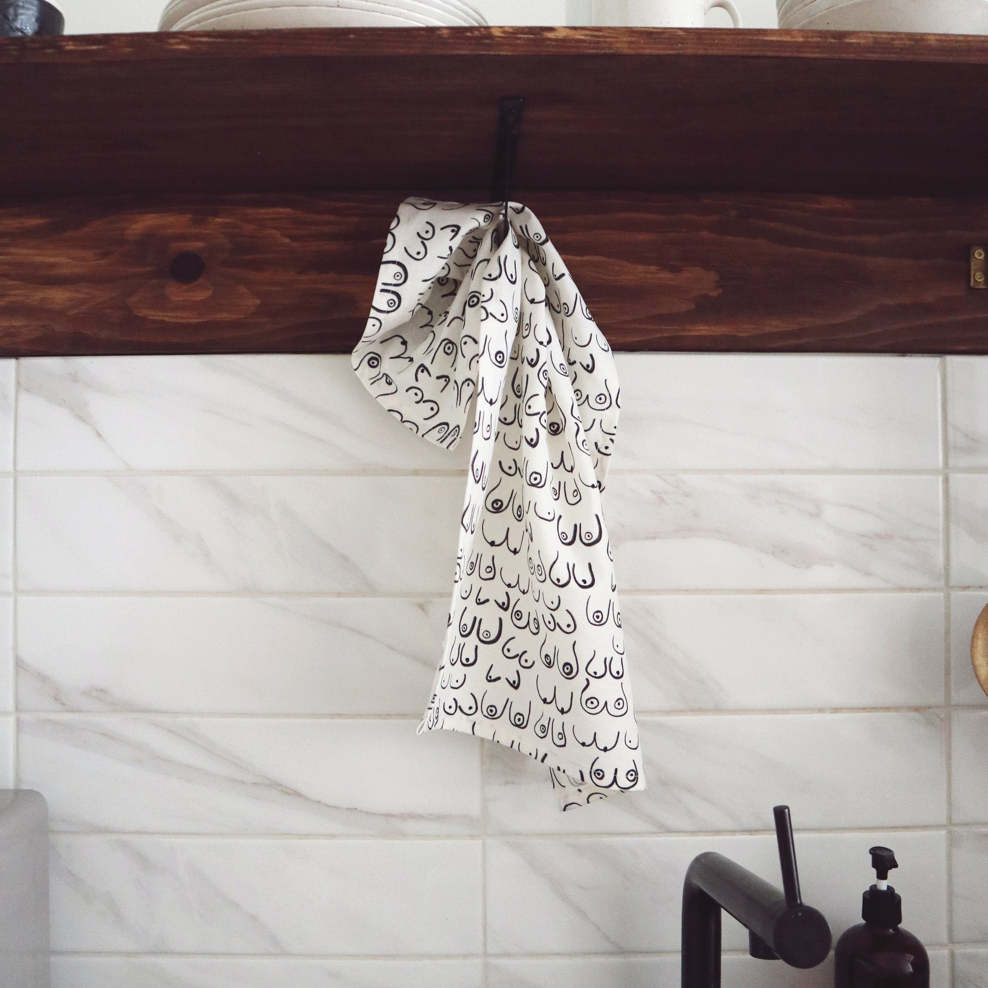 Woman Series Linen &amp; Cotton Tea Towel Handmade in Toronto by Freon Collective
