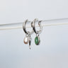 Charm Hoop Earrings – Pepea, Silver-Plated Pearl & Aventurine | HoraceJewelry