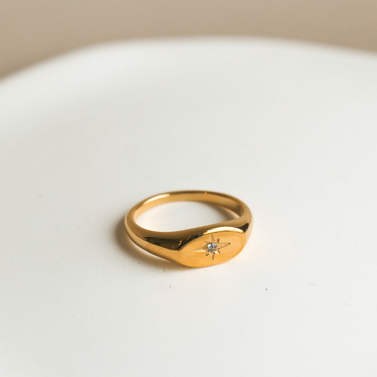 Signet Ring – La Tillia, Gold-Plated Star & Zircon | HoraceJewelry 2