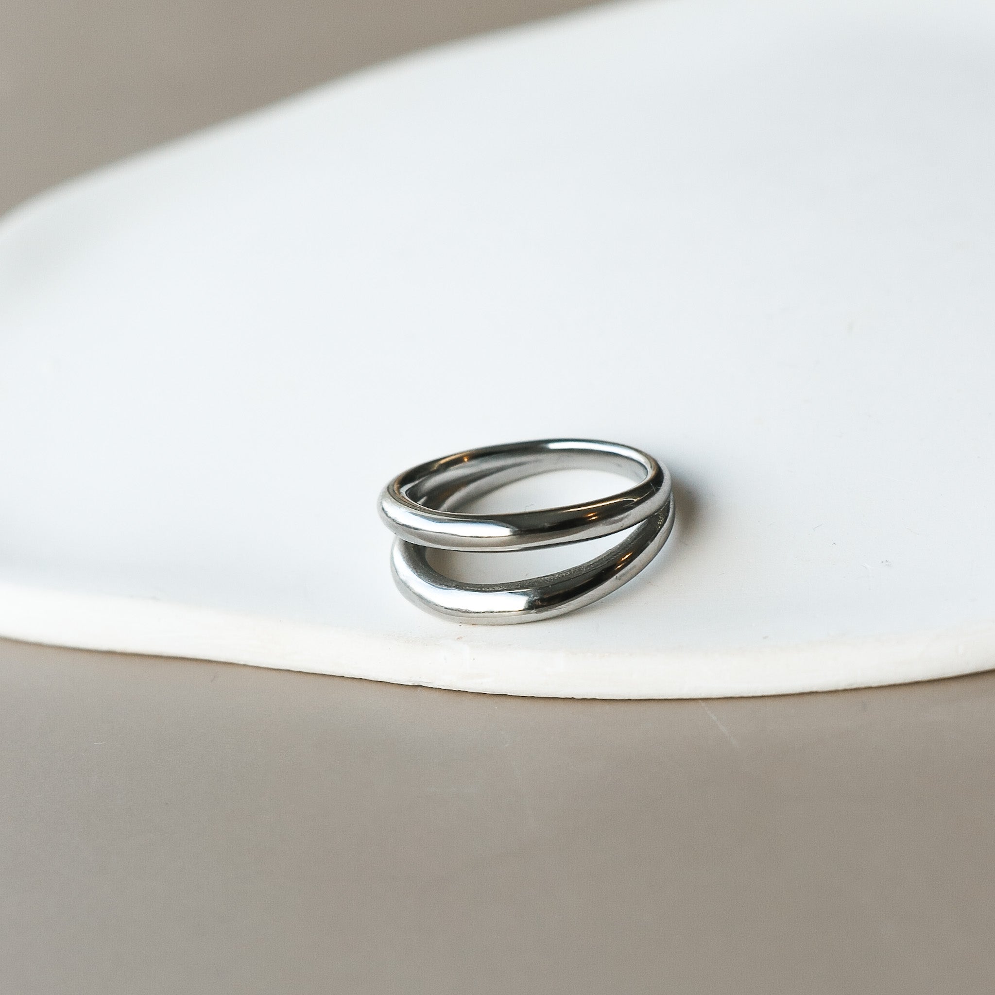 Double-Band Ring – La Palua, Silver-Tone Stainless Steel | HoraceJewelry