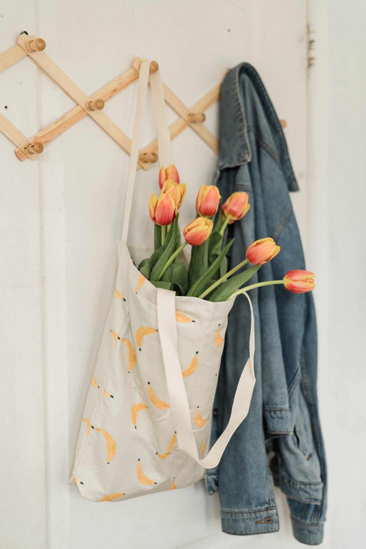 Tote Bag – Bananas Linen & Cotton Canvas | Freon Collective with flowers