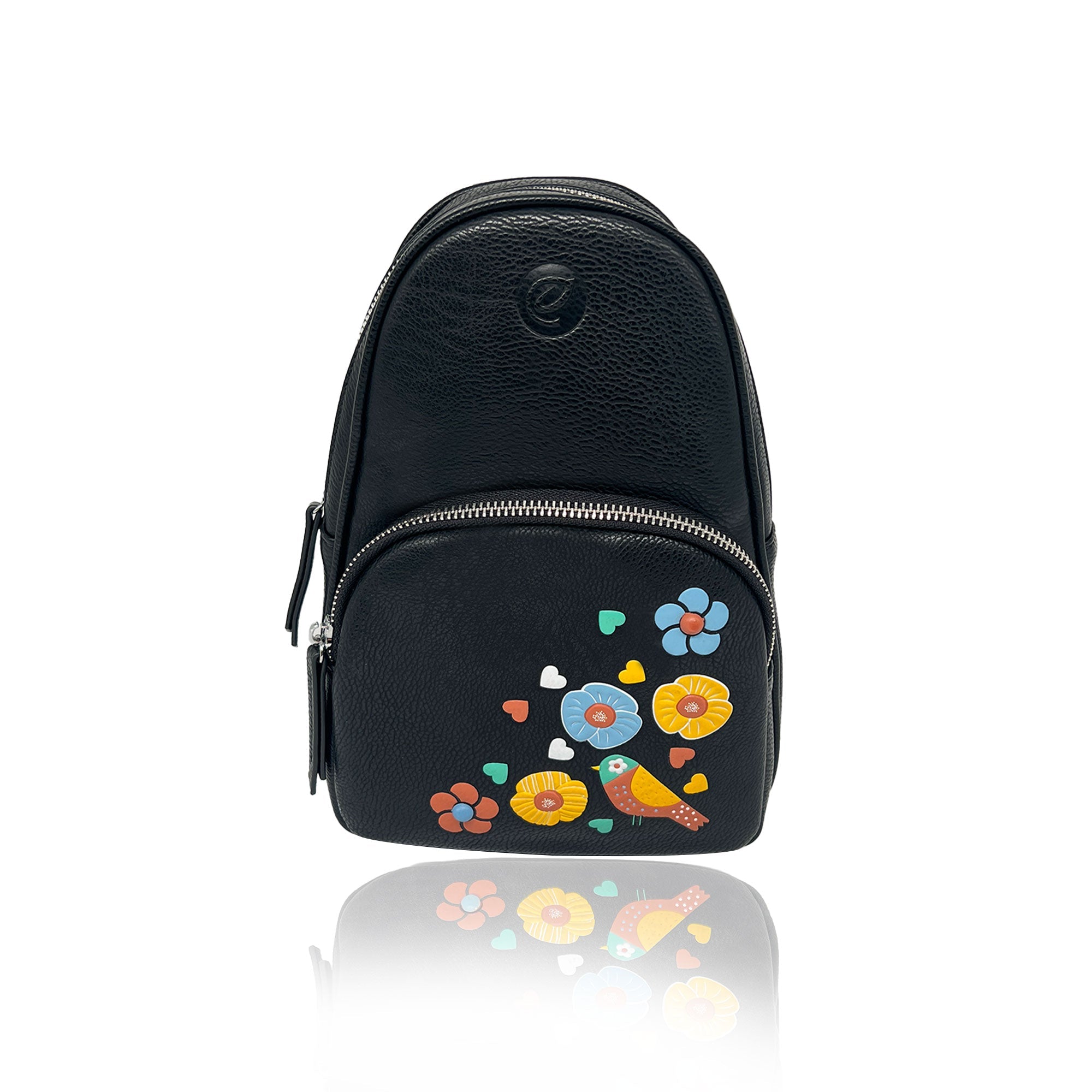 Black Jay Sling bag floral bird detail