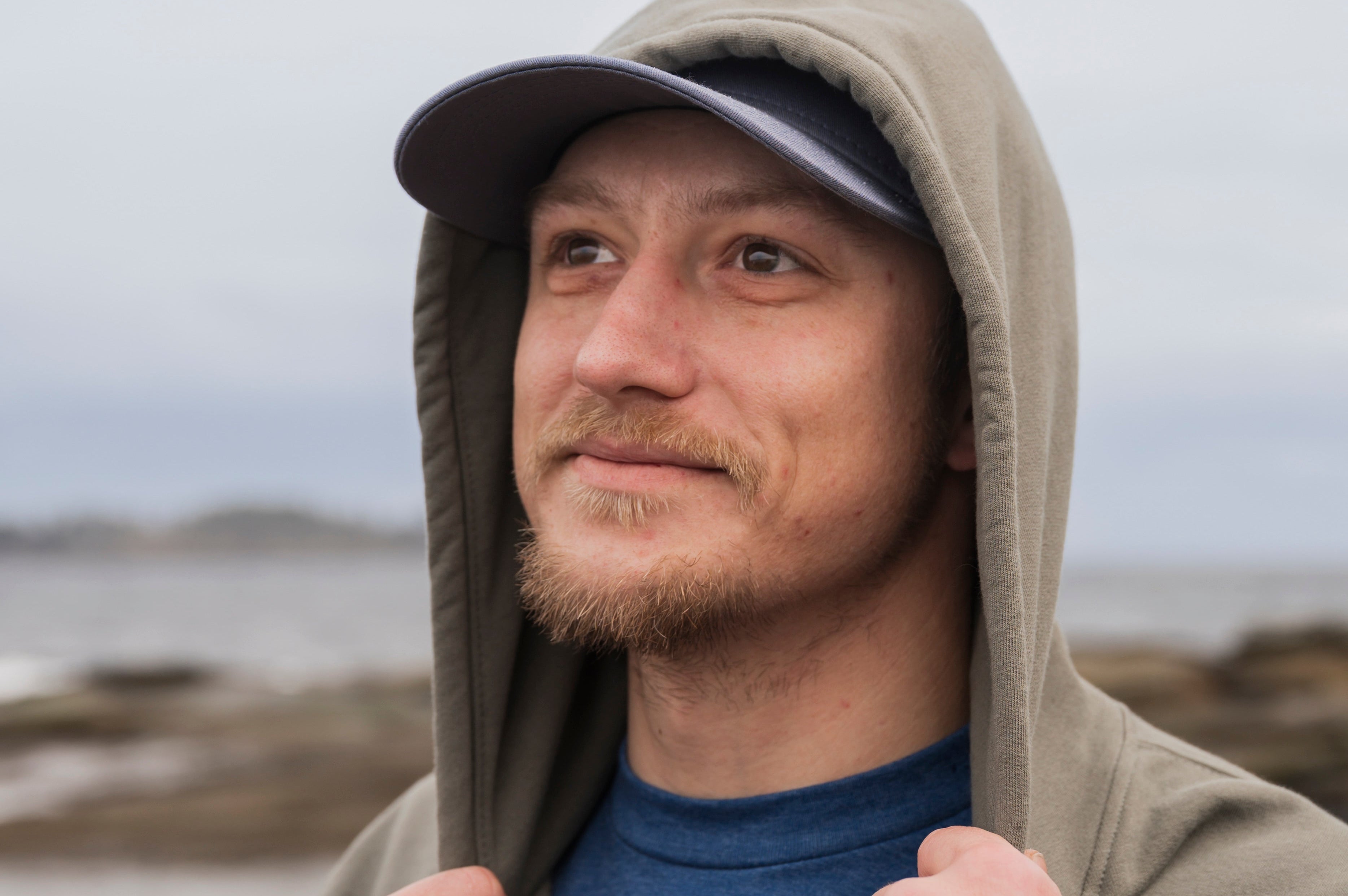 Zip Up Organic Cotton Hoodie- Blank Apparel  - Sage Kindred Coast Hood