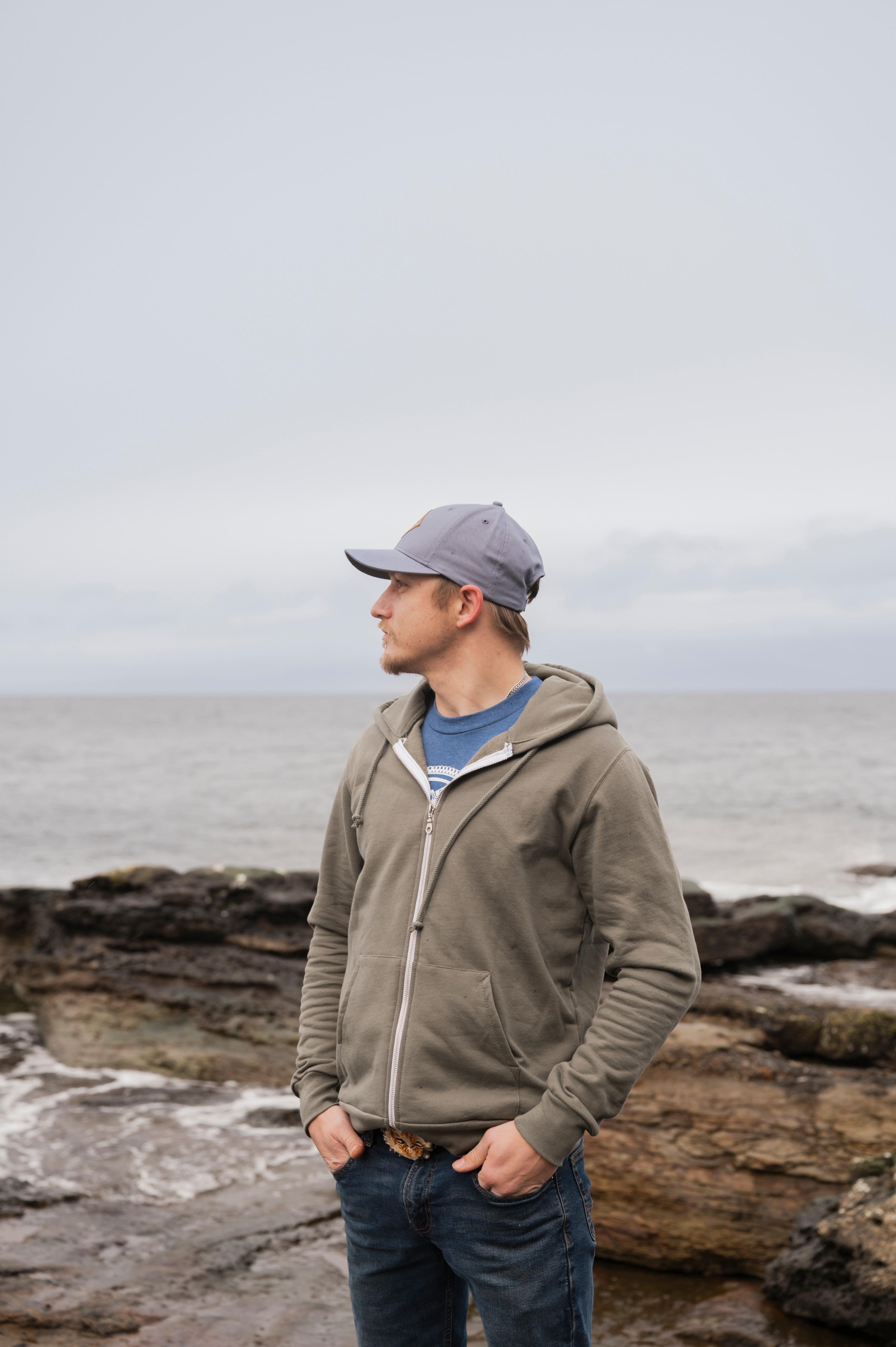 Zip Up Organic Cotton Hoodie- Blank Apparel  - Sage Kindred Coast