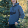 FLOATING ISLAND - Unisex Organic Cotton Hoodie Slate Blue front