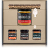 Caramels FAA gift set with jars and a box on a white background