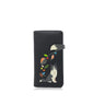 Espe Vegan Corp Black wallet with a dog illustration and colorful elements on a white background
