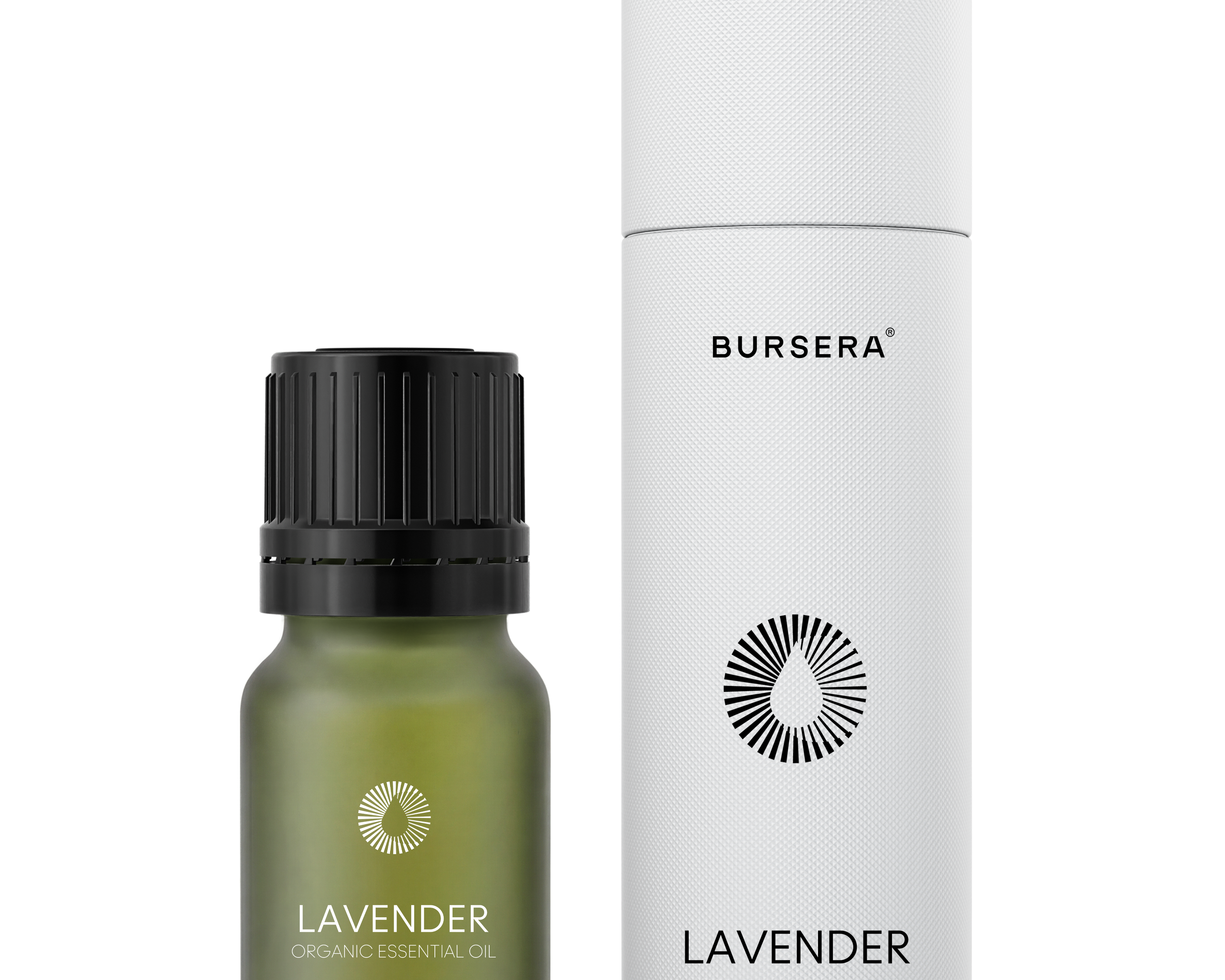 Bursera Palo Santo organic essential oil bottle and packaging on a white background