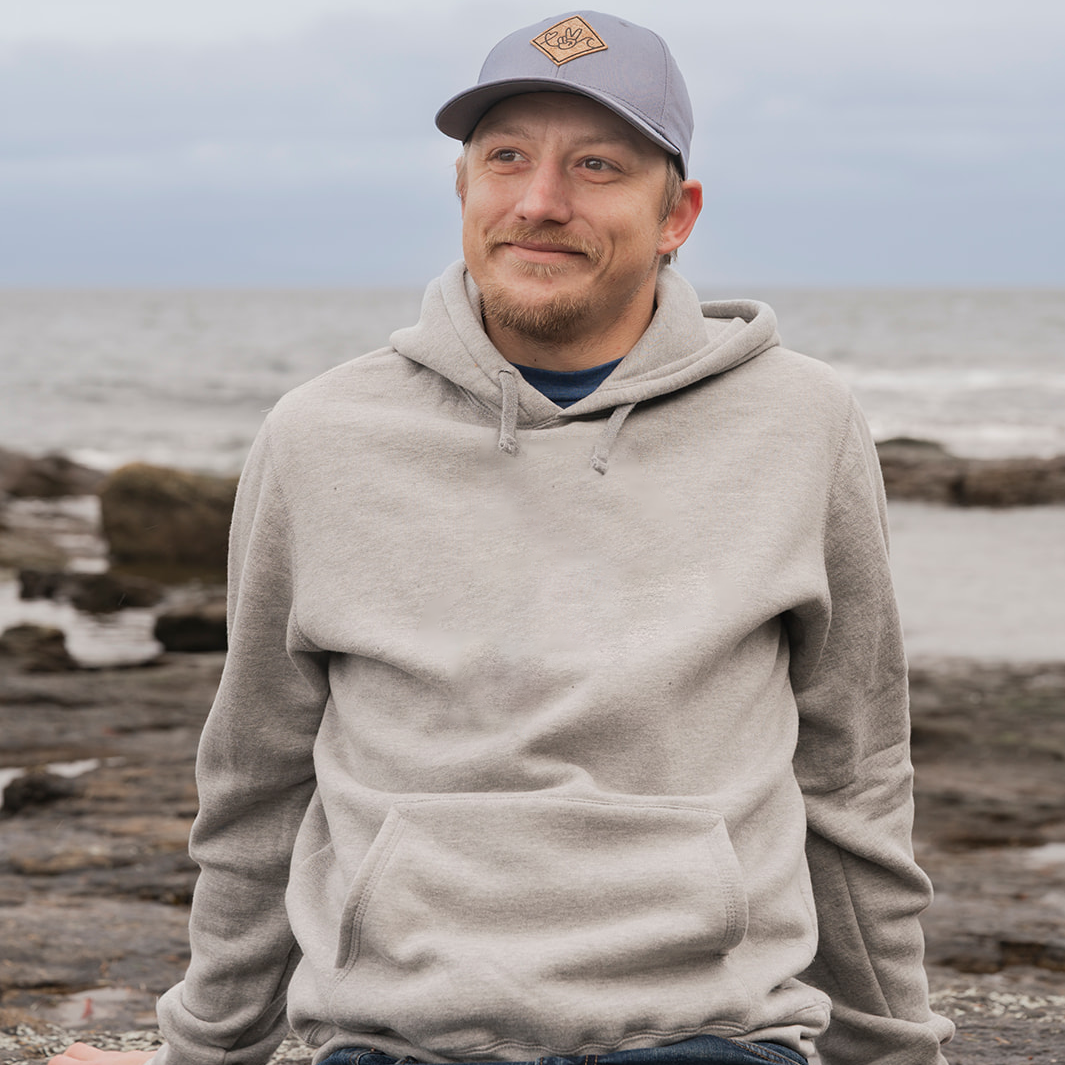 Unisex Eco Hoodie- Blank Apparel  - Heather Grey front Kindred Coast