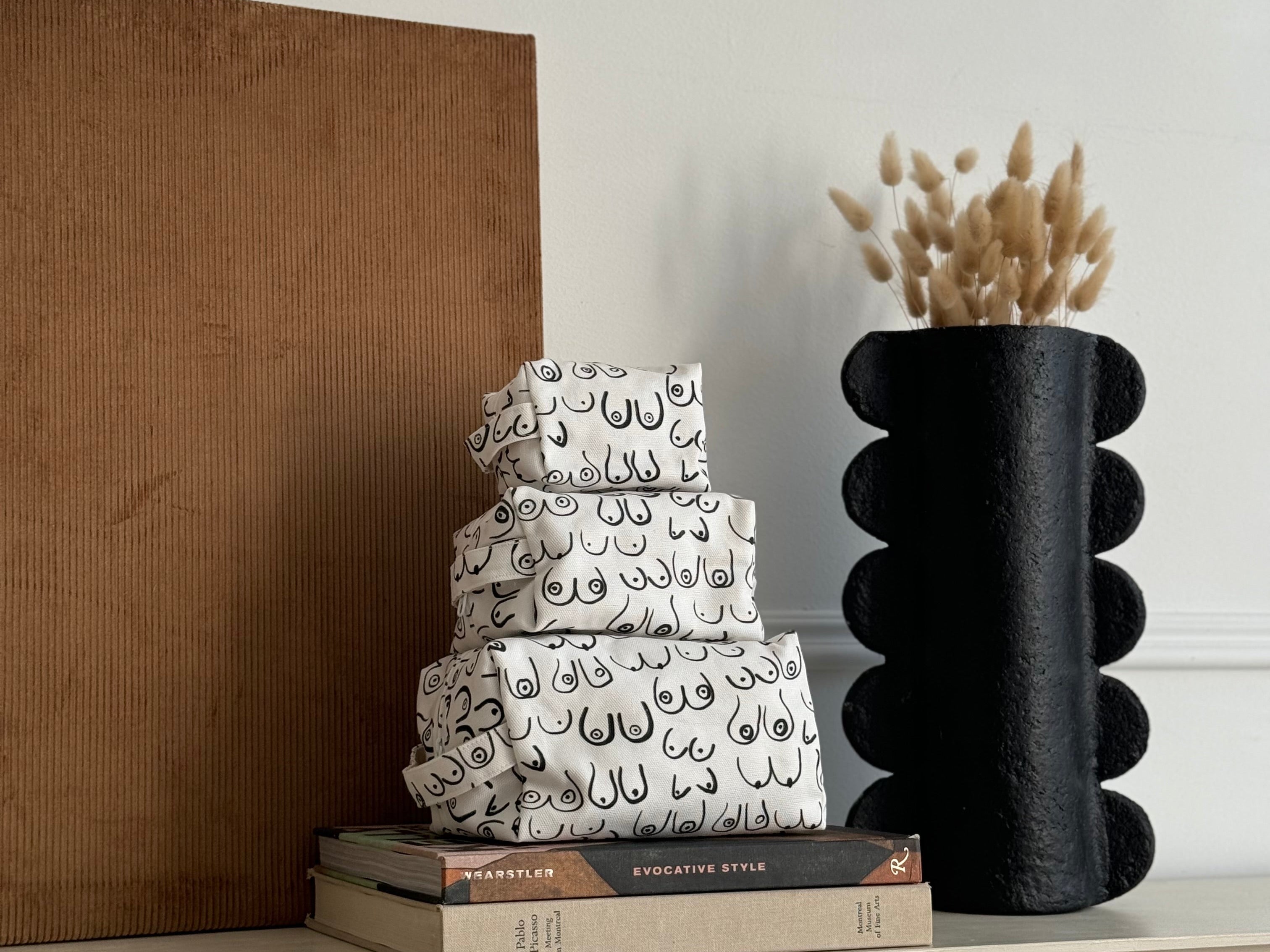 Woman Series Cotton Canvas Makeup Bag Handmade in Toronto by Freon Collective, the Woman Series makeup bag organizes cosmetics and travel essentials