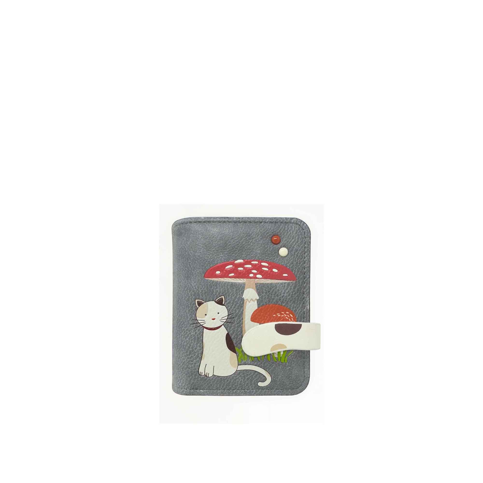 Espe Vegan Corp Small pouch with cat and mushroom design on a white background