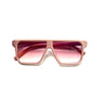 Oversized pink framed gradient rose lenses sunglasses folded front view