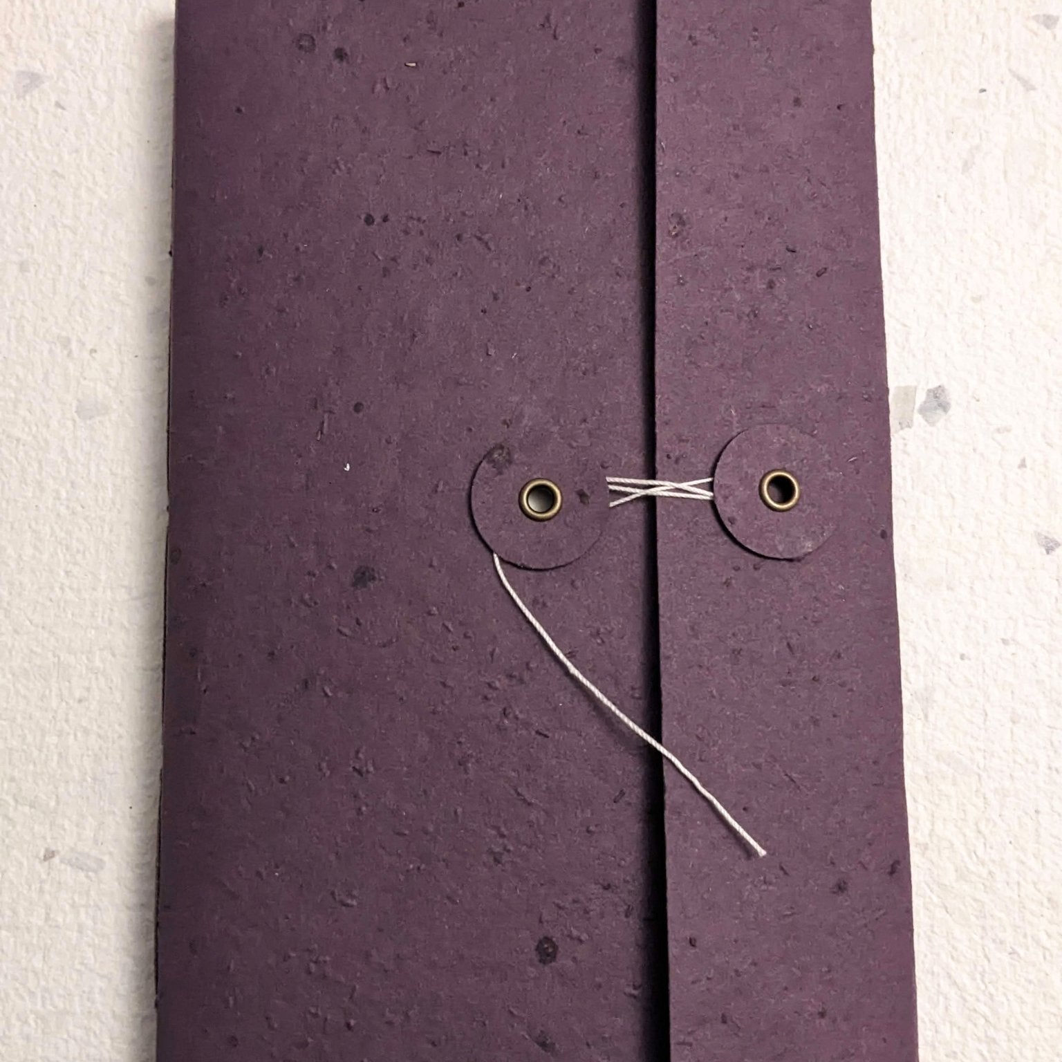 Purple notebook with a button closure on a light grey background Creative Artifacts HQ plantable 