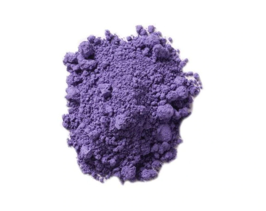 Purple powder on a white background