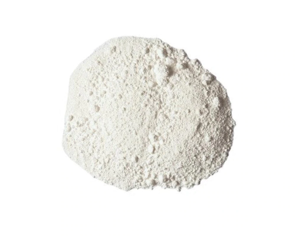 Clump of white powder on a white background