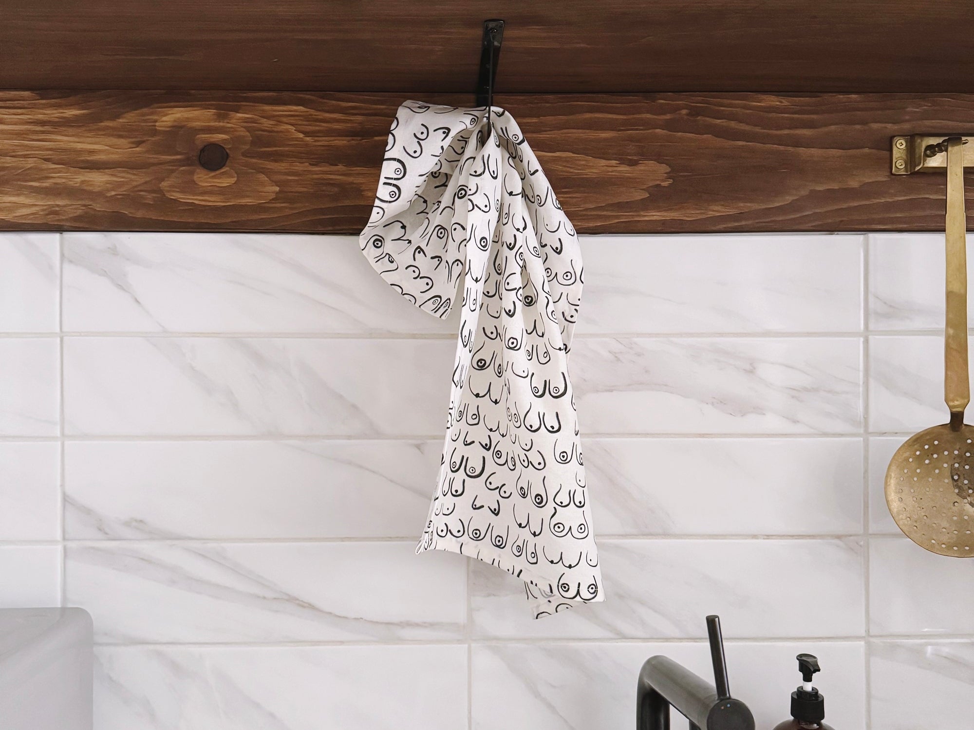 Woman Series Linen &amp; Cotton Tea Towel Handmade in Toronto by Freon Collective