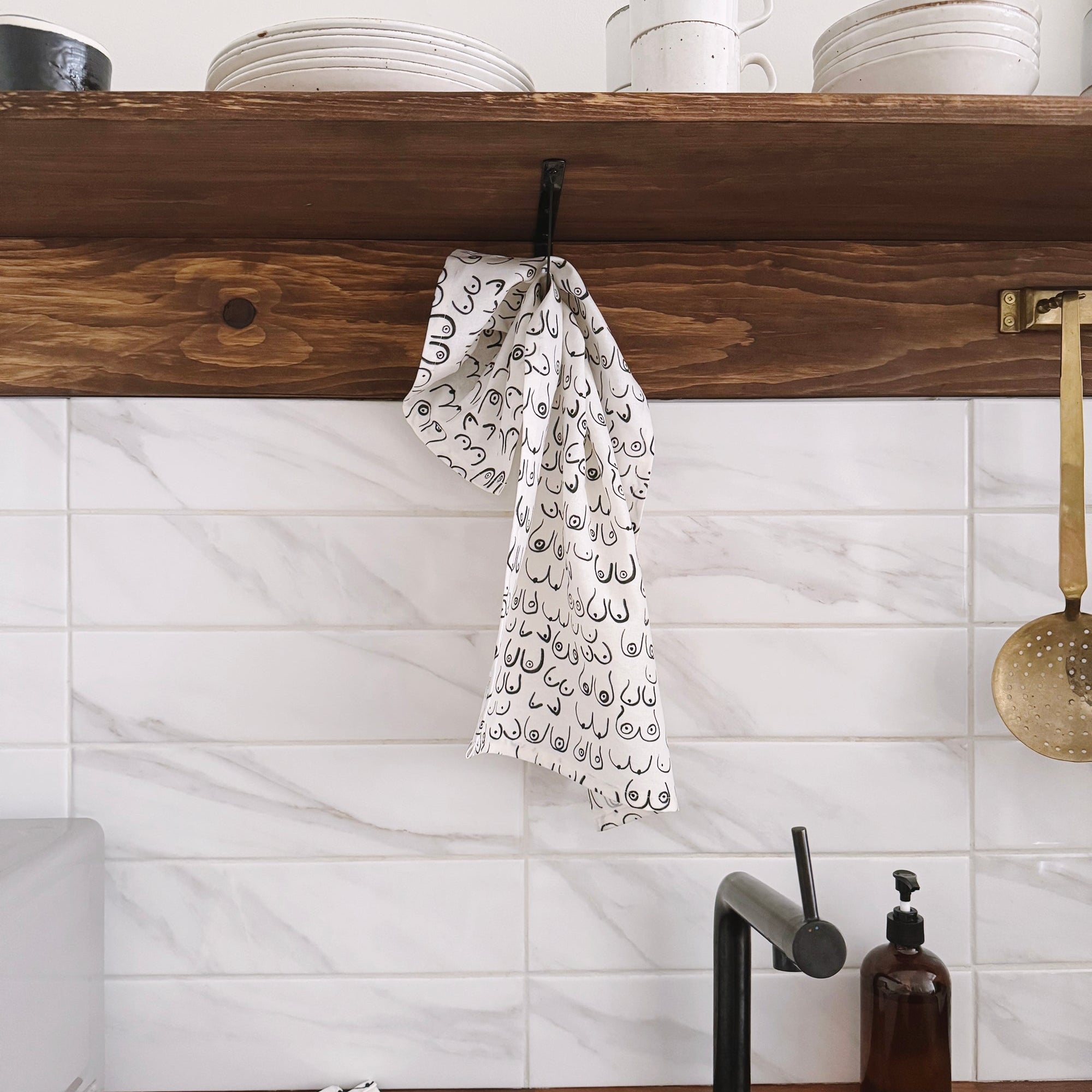 Woman Series Linen &amp; Cotton Tea Towel Handmade in Toronto by Freon Collective