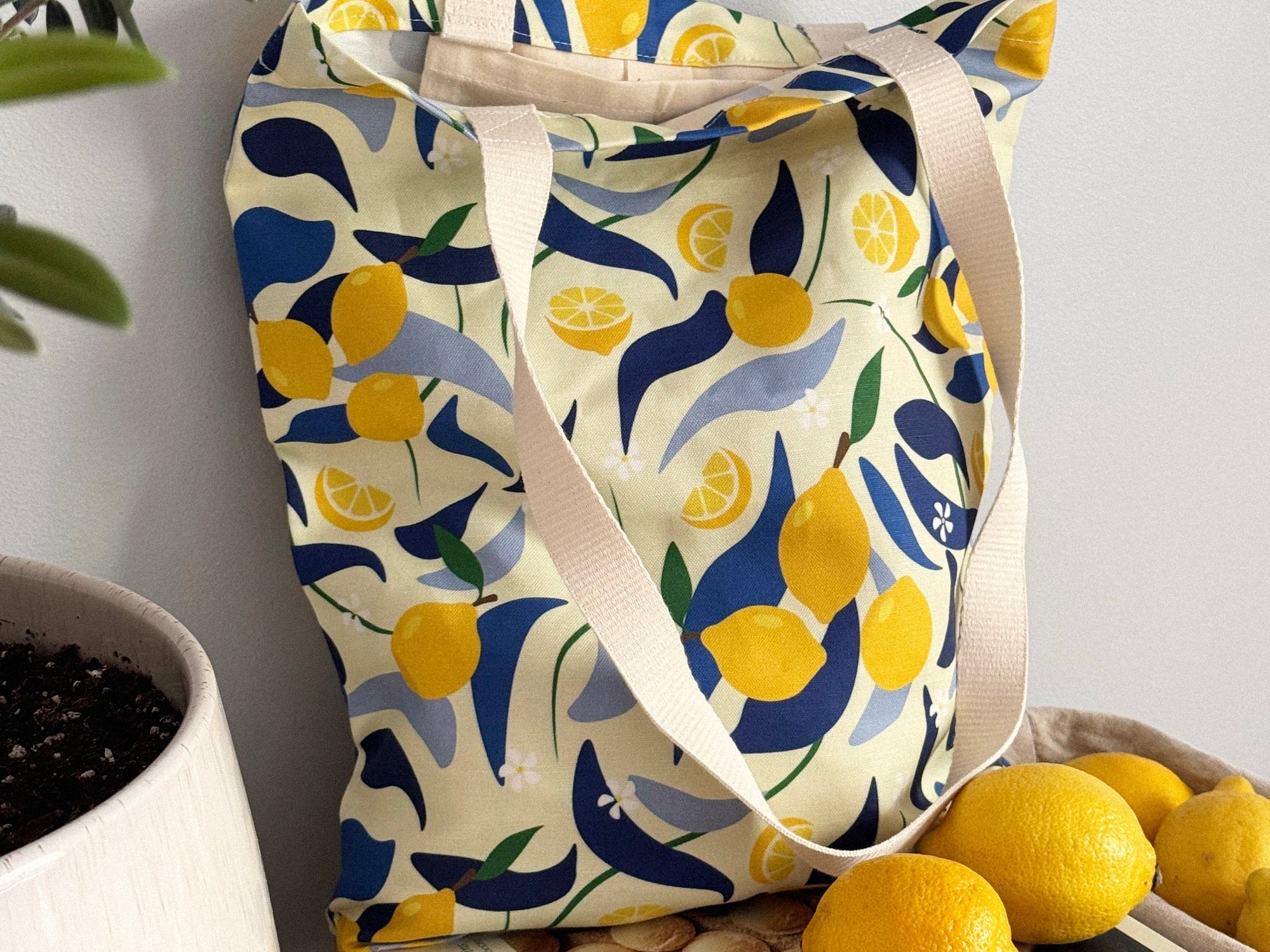 Tote Bag – Lemons Linen & Cotton Canvas | Freon Collective