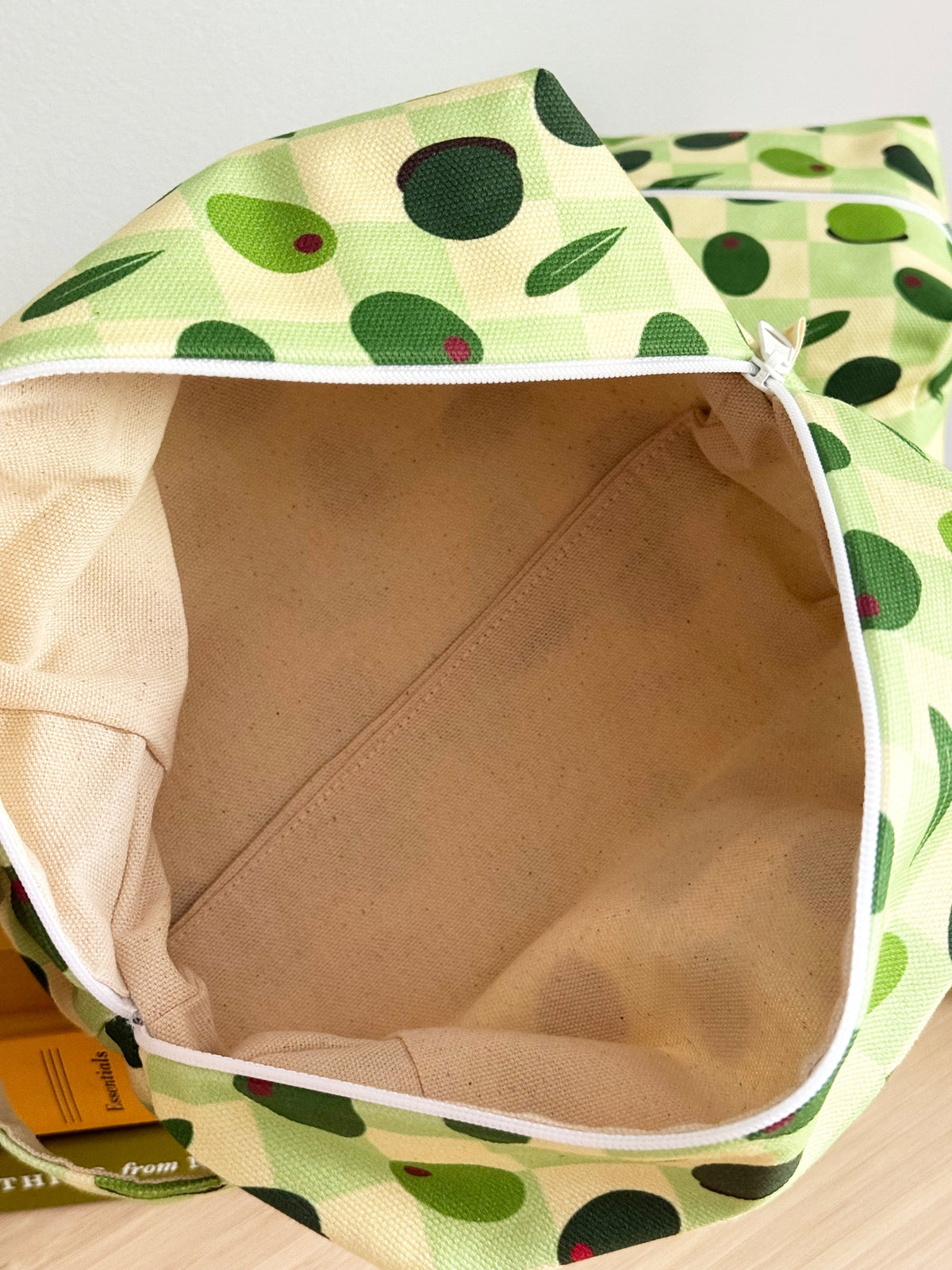 Makeup Bag three sizes – Olives Cotton Canvas | Freon Collective open
