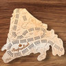 Cribbage Board – Newfoundland Map, 3-Player Wooden | Creations by Alfie