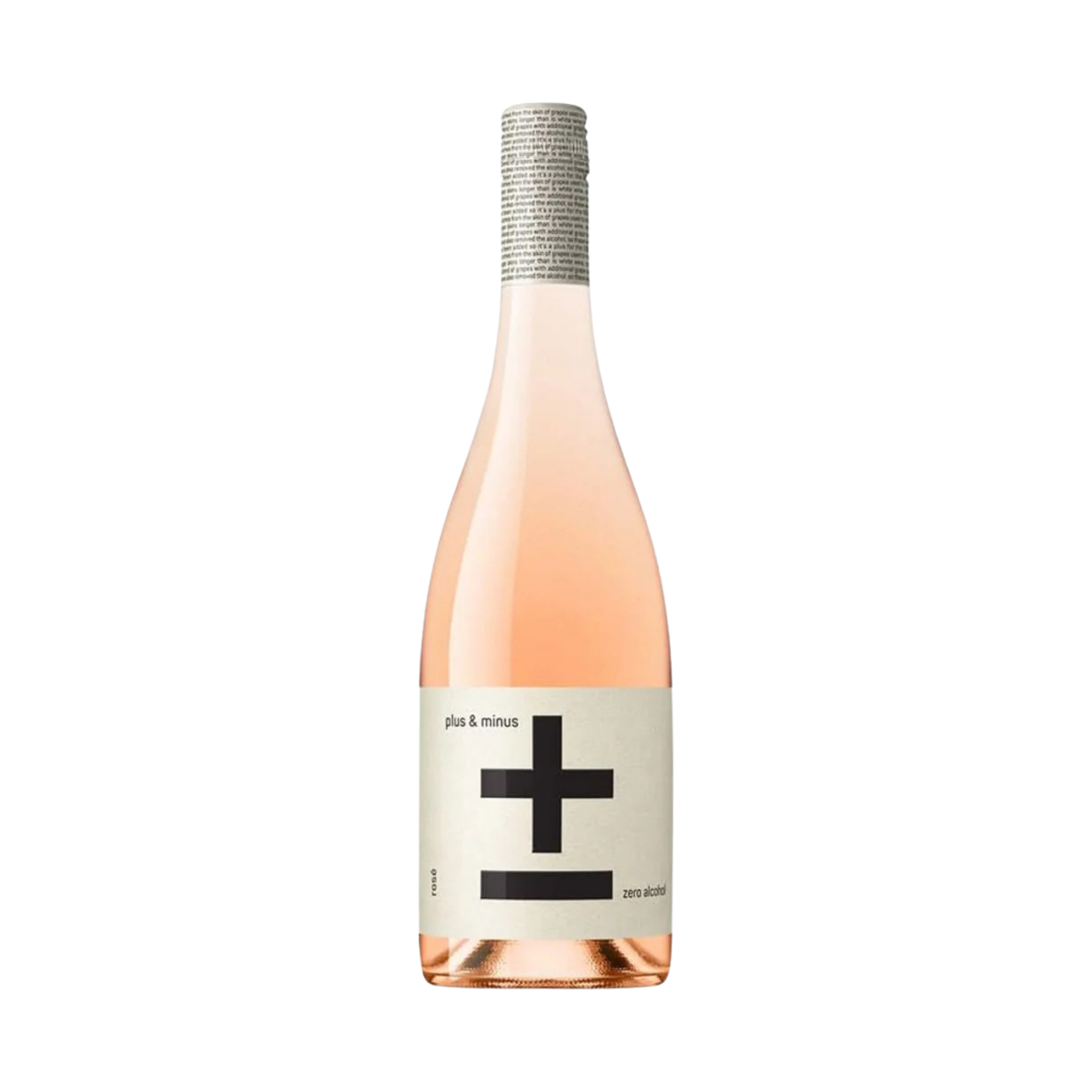 Bottle with a label featuring a black cross on a white background The Sobr Market