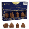 Poseidon Signature Series hot chocolate bombs in a dark blue and gold retail box, with four individual brown chocolate bombs displayed below on a black background.