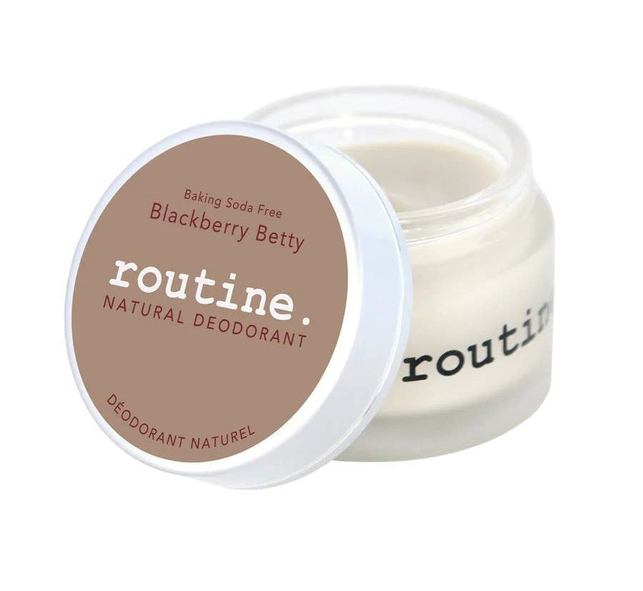 Routine Aluminum free cream deodorant Blackberry Betty jar Made in Canada