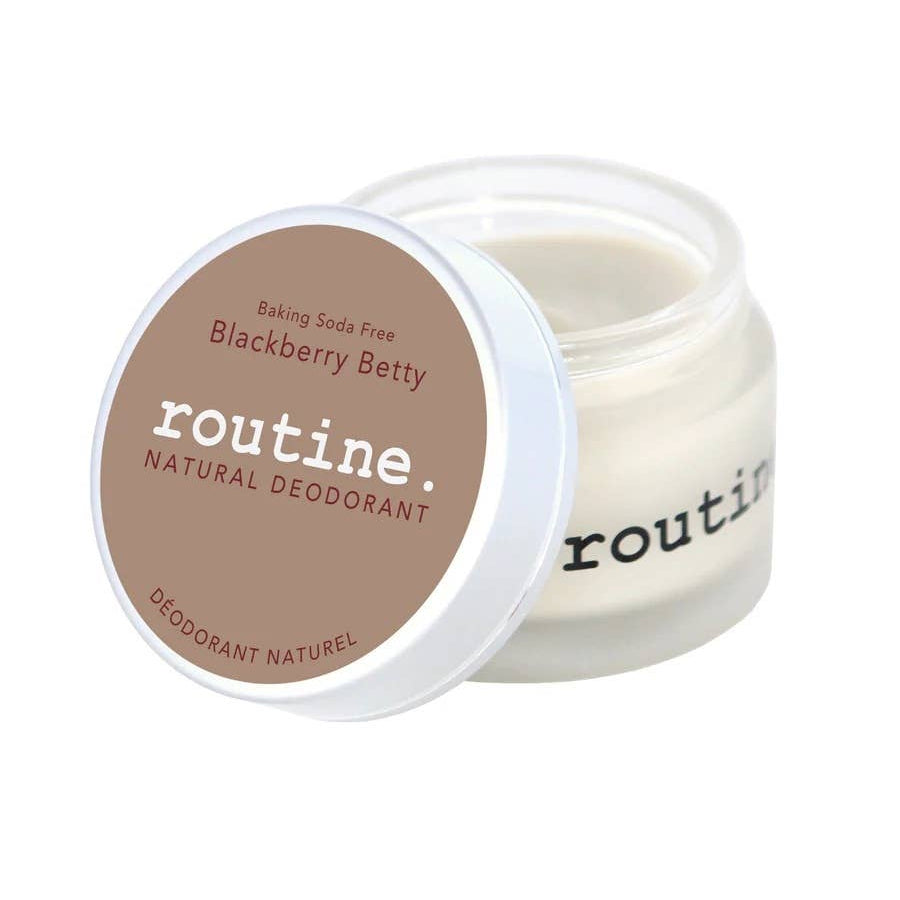 Routine Aluminum free cream deodorant Blackberry Betty jar Made in Canada