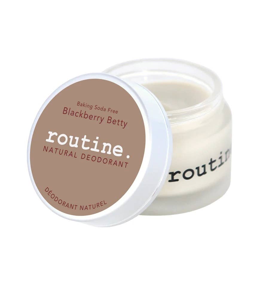 Routine Aluminum free cream deodorant Blackberry Betty jar Made in Canada
