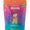Squish gummy bears packaging with colorful gradient background