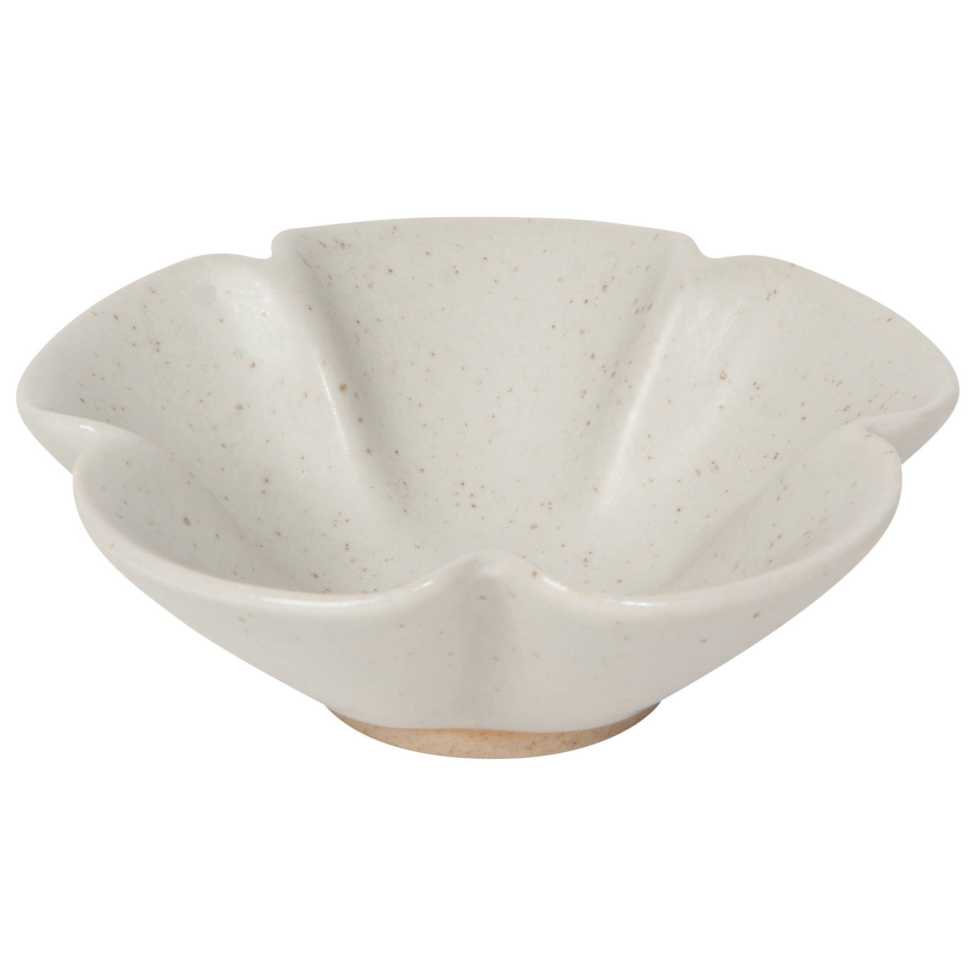 Sakura Pinch Bowls Set of 4 in stoneware, featuring a flower shape and delicate cherry blossom design. Dishwasher & microwave safe.