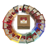 Circular arrangement of color swatch packets with a central box labeled 'Natural Earth Pigment'.